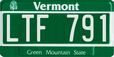 VT license plate LTF791
