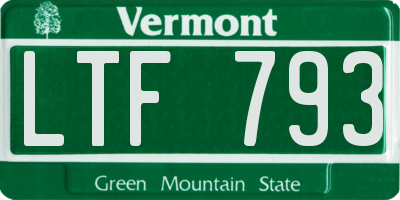VT license plate LTF793