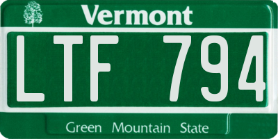 VT license plate LTF794