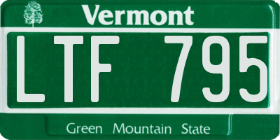 VT license plate LTF795