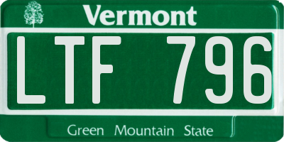 VT license plate LTF796