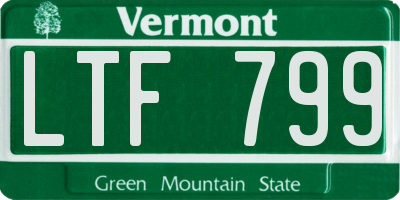 VT license plate LTF799