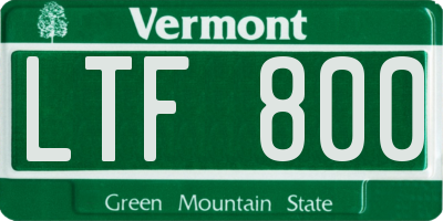 VT license plate LTF800