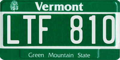 VT license plate LTF810