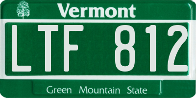 VT license plate LTF812