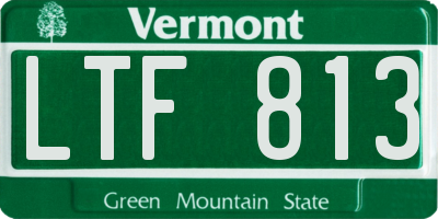 VT license plate LTF813