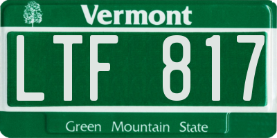 VT license plate LTF817