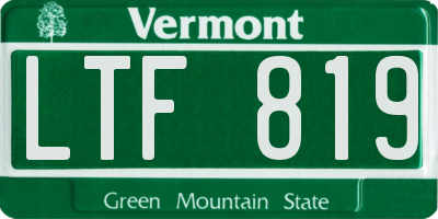VT license plate LTF819