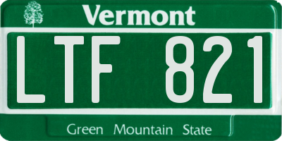VT license plate LTF821