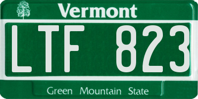 VT license plate LTF823