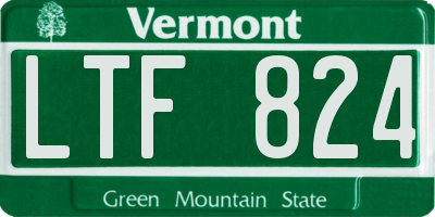 VT license plate LTF824