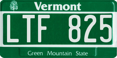 VT license plate LTF825
