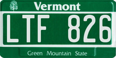 VT license plate LTF826