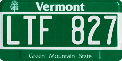 VT license plate LTF827