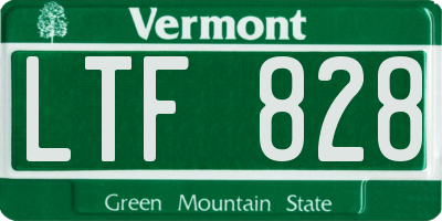 VT license plate LTF828