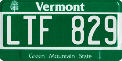 VT license plate LTF829