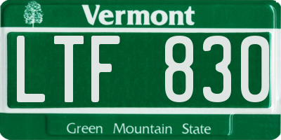 VT license plate LTF830