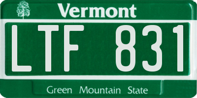 VT license plate LTF831