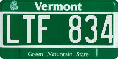 VT license plate LTF834