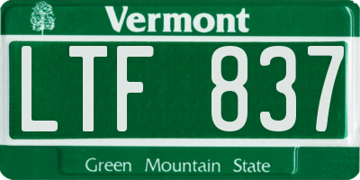 VT license plate LTF837