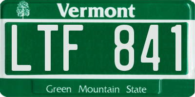 VT license plate LTF841