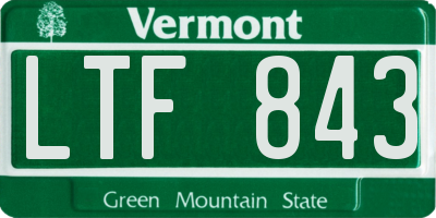 VT license plate LTF843