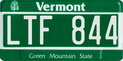 VT license plate LTF844