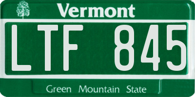 VT license plate LTF845