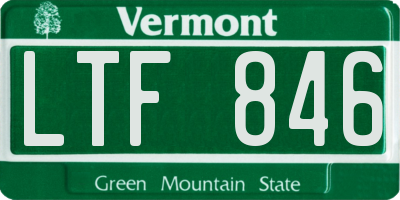 VT license plate LTF846