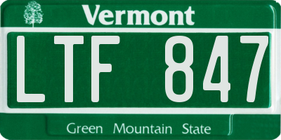 VT license plate LTF847