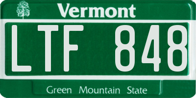 VT license plate LTF848