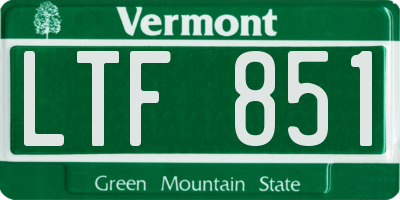 VT license plate LTF851