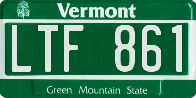 VT license plate LTF861
