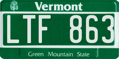 VT license plate LTF863