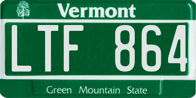 VT license plate LTF864