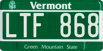 VT license plate LTF868
