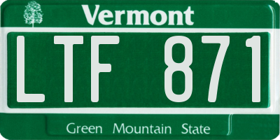 VT license plate LTF871