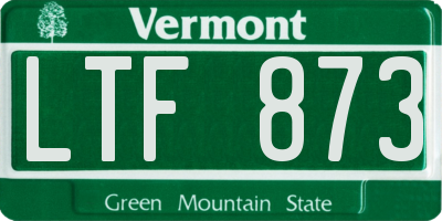 VT license plate LTF873