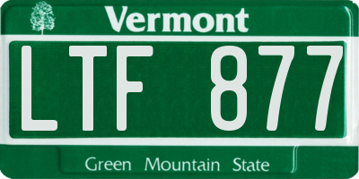VT license plate LTF877