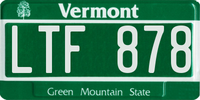 VT license plate LTF878