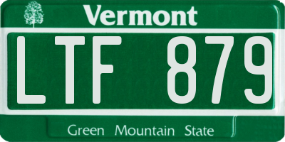 VT license plate LTF879