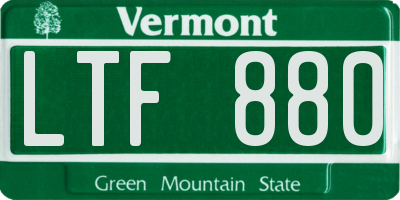 VT license plate LTF880