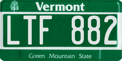 VT license plate LTF882