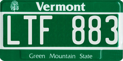 VT license plate LTF883