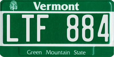 VT license plate LTF884