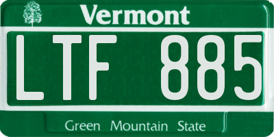VT license plate LTF885