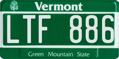 VT license plate LTF886