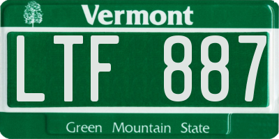 VT license plate LTF887