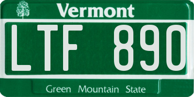 VT license plate LTF890