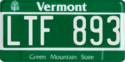 VT license plate LTF893